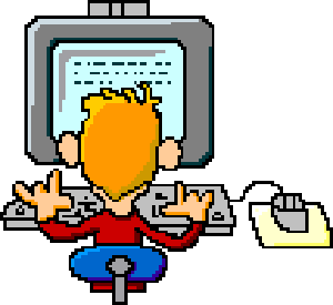 Clipart man on computer gif