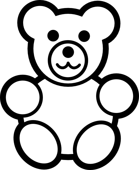 Teddy bear clipart outline