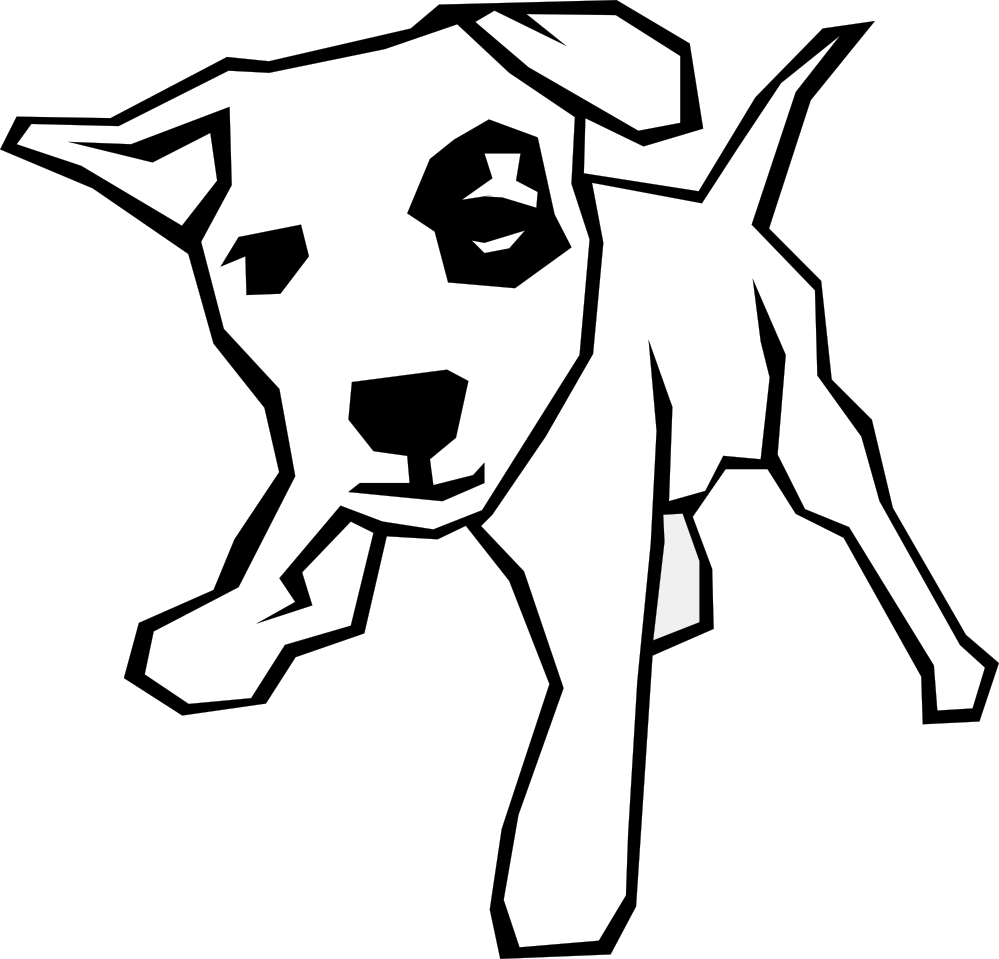 School dog clipart black and white free