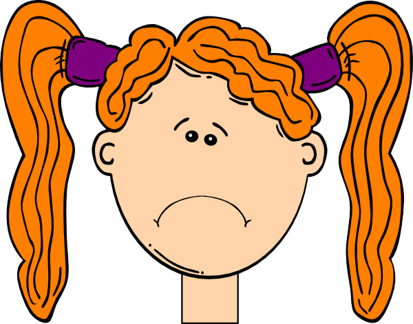 Sad face of boy clipart