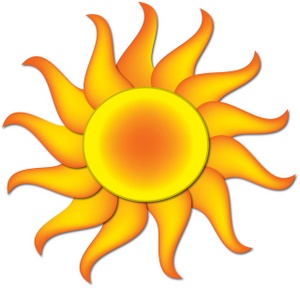 Sun Clipart Image - Blazing Hot Sun