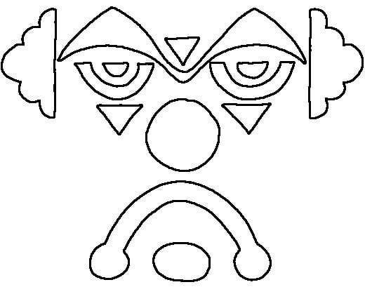 Clown Face Pattern Coloring Page