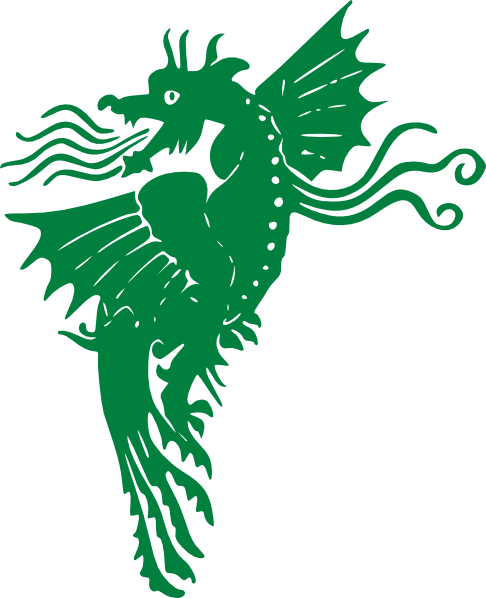 Flying Green Dragon clip art - vector clip art online, royalty ...