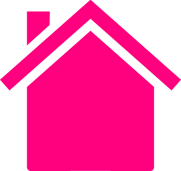 Pink House Outline Clip Art - vector clip art online ...
