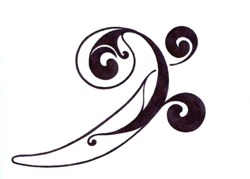 Bass clef tattoo