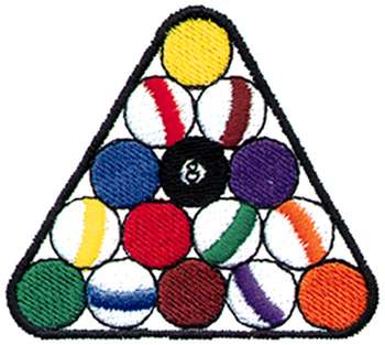 Pool Rack & Balls Embroidery Design