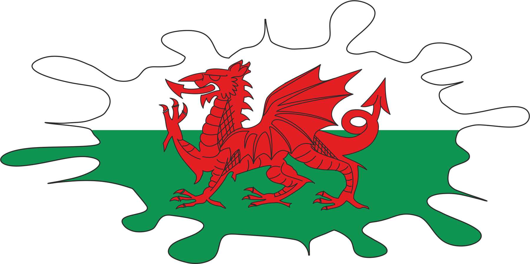 Welsh Flag Splat