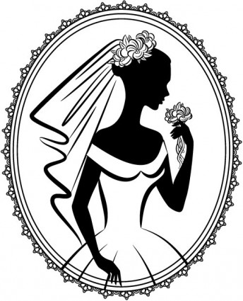Bride and groom silhouette Free vector for free download (about 2 ...