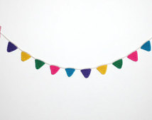 Popular items for rainbow pennant on Etsy