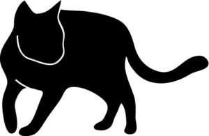 Free Cat Clip Art Image - Silhouette Outline of a Kitty Cat ...