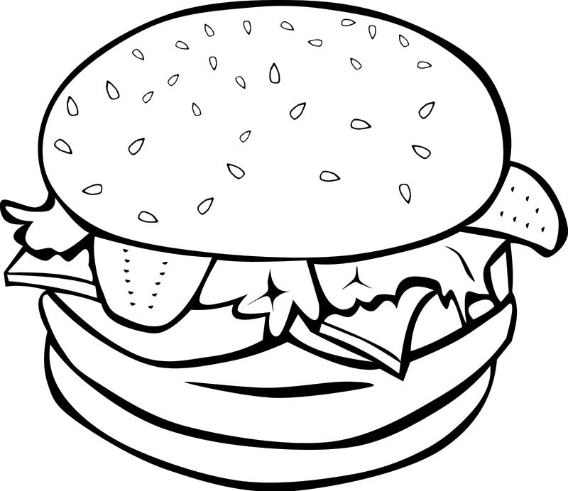 Food Clip Art Black And White - Free Clipart Images