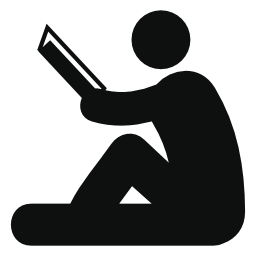 Side view of sitting man reading vector icon | Free People icons