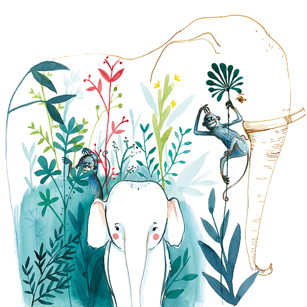 Little Elephant'. Giclée Art Print by Cat Zaza - Arte Limited