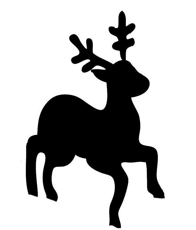 Reindeer silhouette clipart black and white