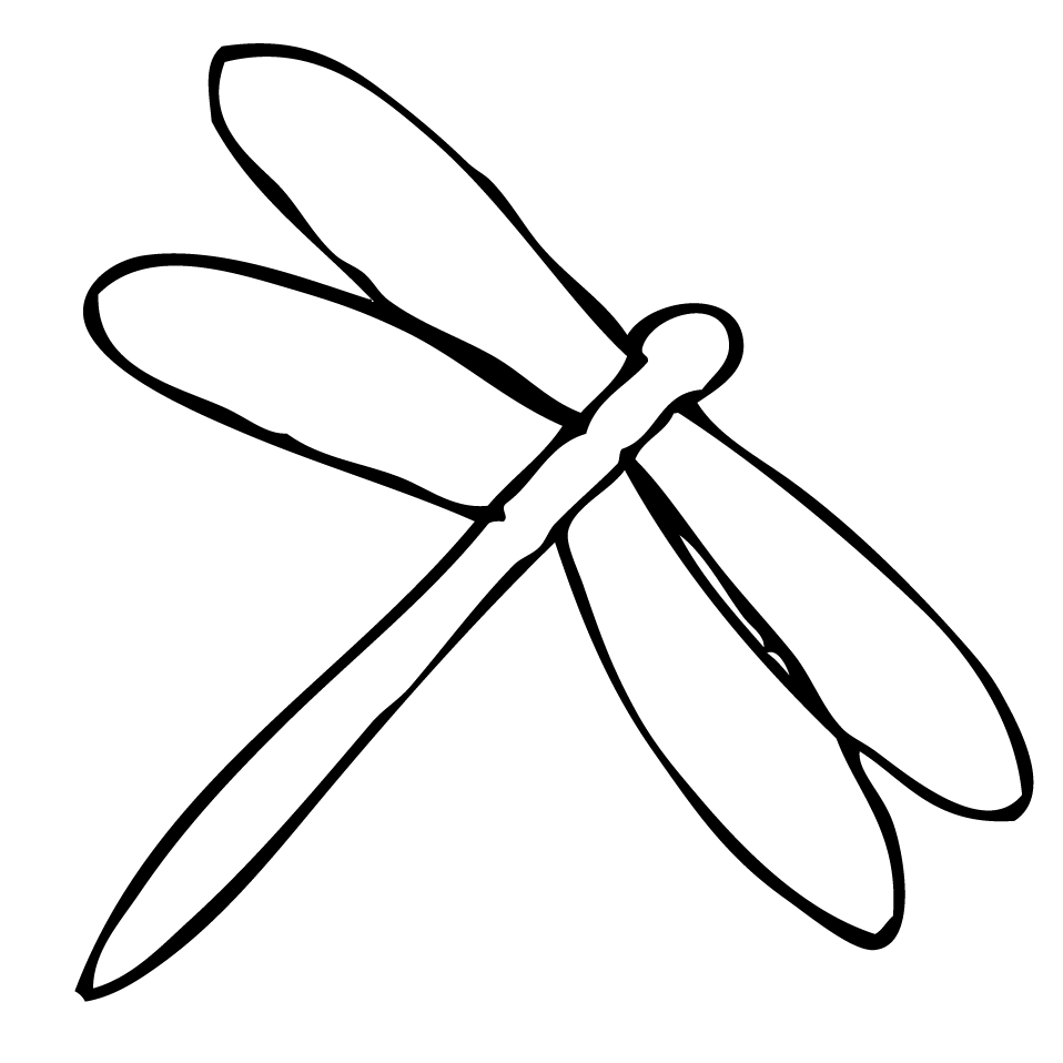 Cute Dragonfly Black And White Clipart