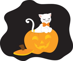 Halloween Cat Clipart Image - clip art illustration of a white cat ...