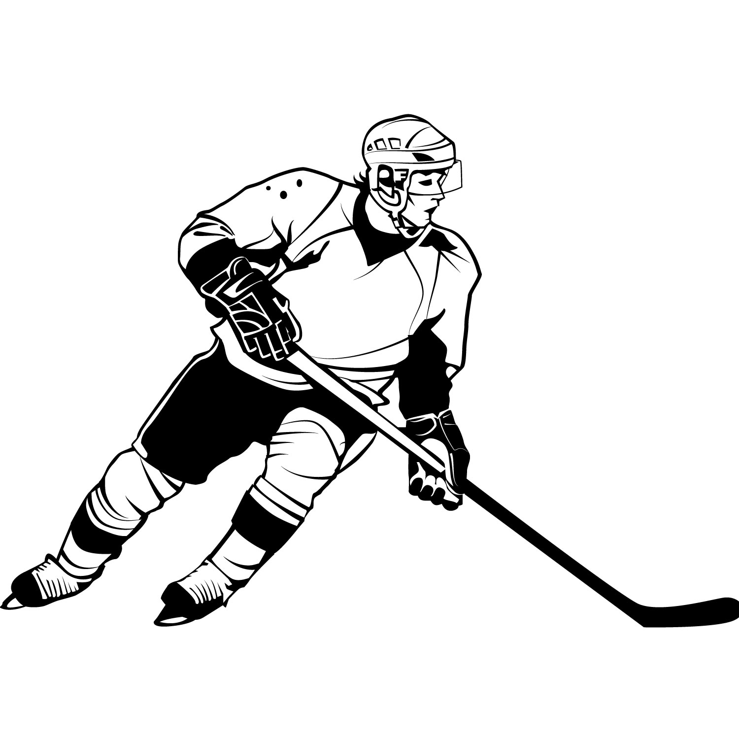 Hockey clipart black and white