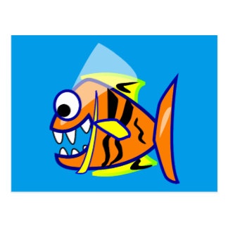 Cartoon Piranhas Postcards | Zazzle