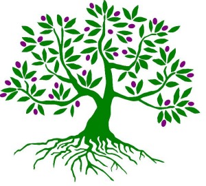 Free tree with fruits and roots clipart