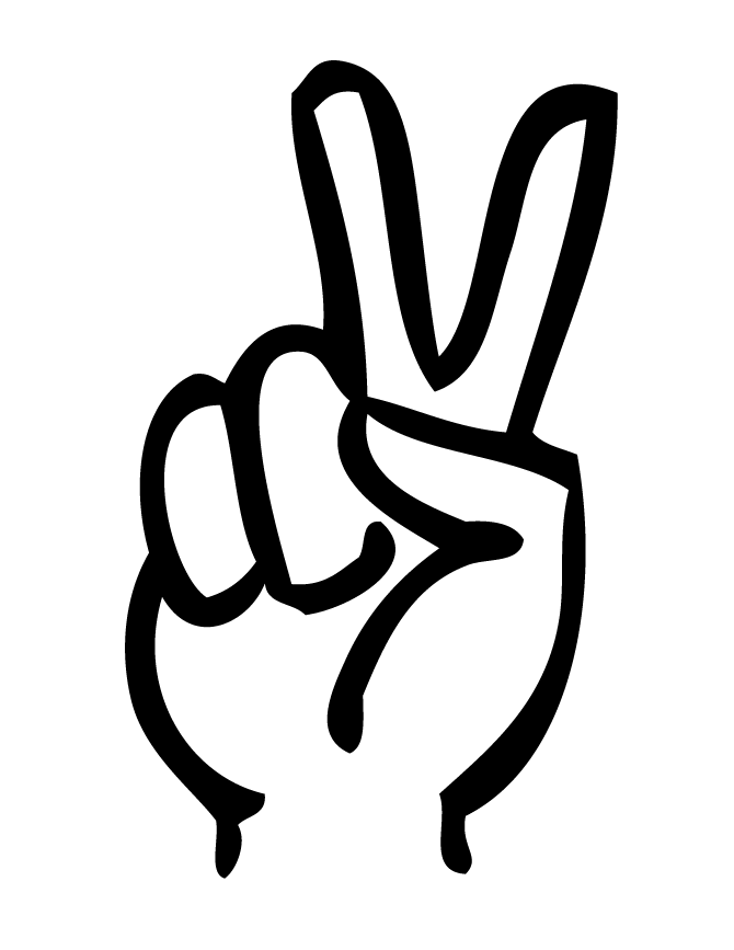 Peace sign fingers clipart