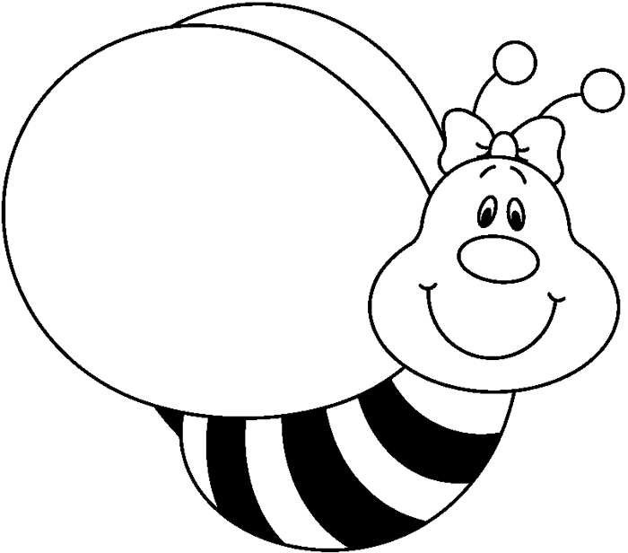 Bee clipart outline