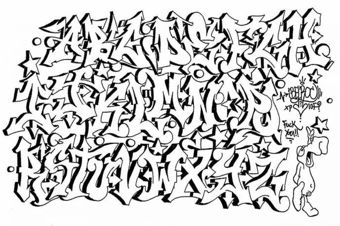 Graffiti Font Alphabet