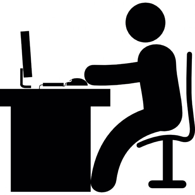 Man in office desk with computer Icons | Free Download