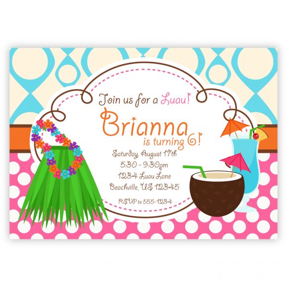 Party Invitations Card. rounded pool on green grass for party ...