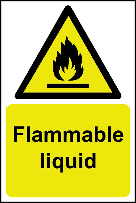 Flammable liquid Safety Sign - Work Safety Solutions Ltd