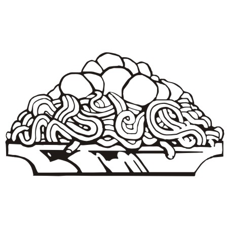 Free pasta clipart black and white png