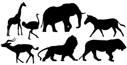 African Animals Silhouette Clipart - Free to use Clip Art Resource