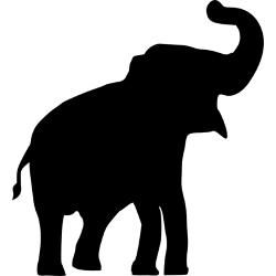 Elephant clipart black and white trunk up