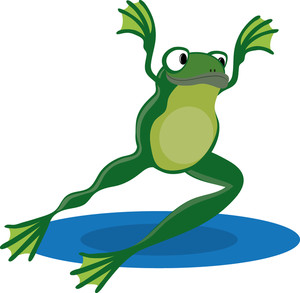 Frog Clipart Image - clip art illustration of a cartoon frog leaping