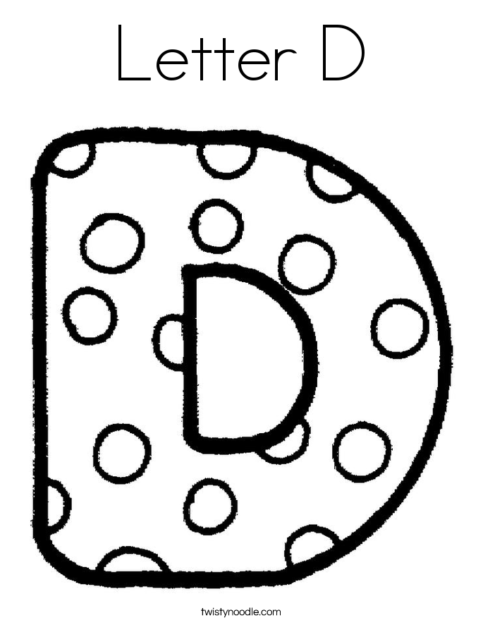 Letter D Coloring Pages - Twisty Noodle