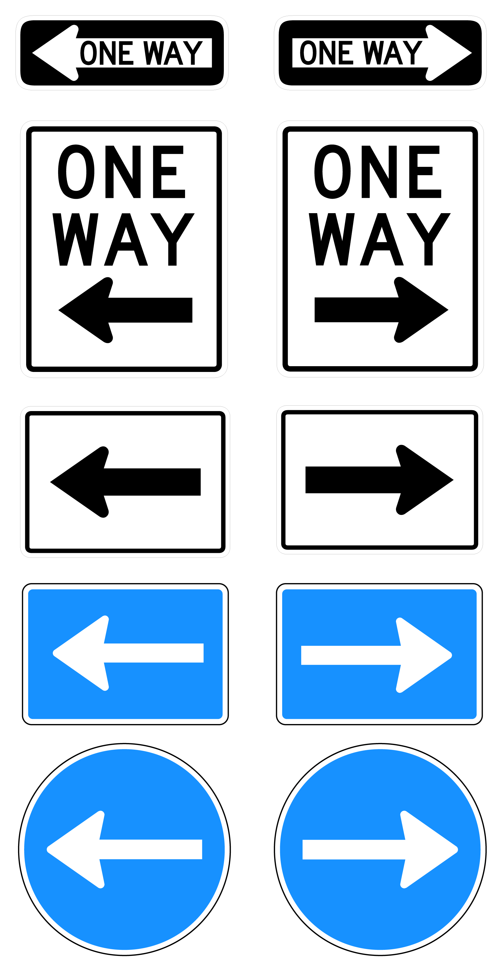 one way road sign