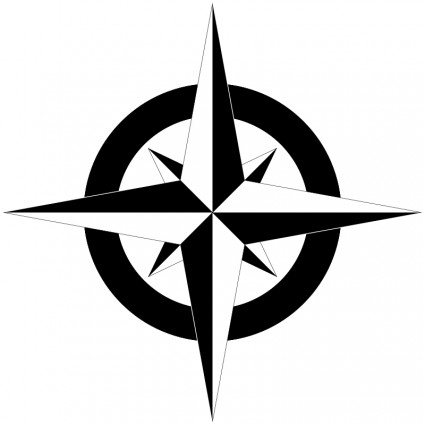 Compass Rose B&W Free vector in Open office drawing svg ( .svg ...