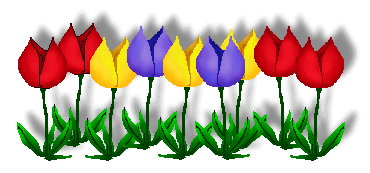 Tulips Clip Art - A Row Of Tulips Shadowed - Clip Art of Tulips ...