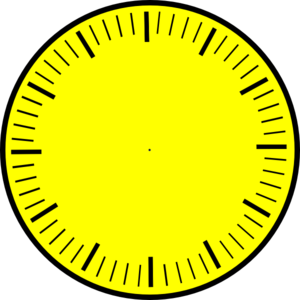 Clock Face (yellow), Hour And Minute Marks, No Hands clip art ...