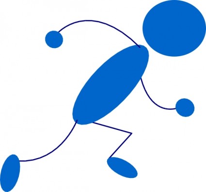 Running Blue Stick Man clip art Vector clip art - Free vector for ...