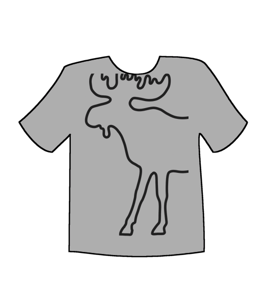 Moose Outline on Classic T Shirt, color & size -