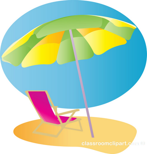 Umbrella on beach clipart