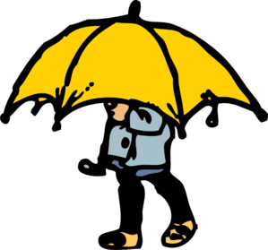 Kid With Umbrella Clipart