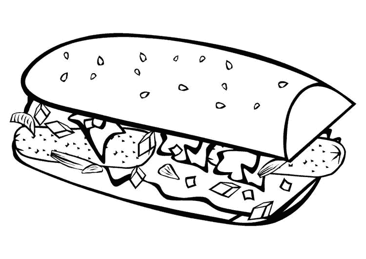 Dididou - coloriage Sandwich