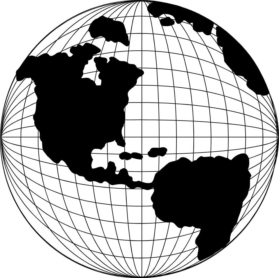 Image of Globe Clipart Black and White #13519, Globe Clipart Black ...