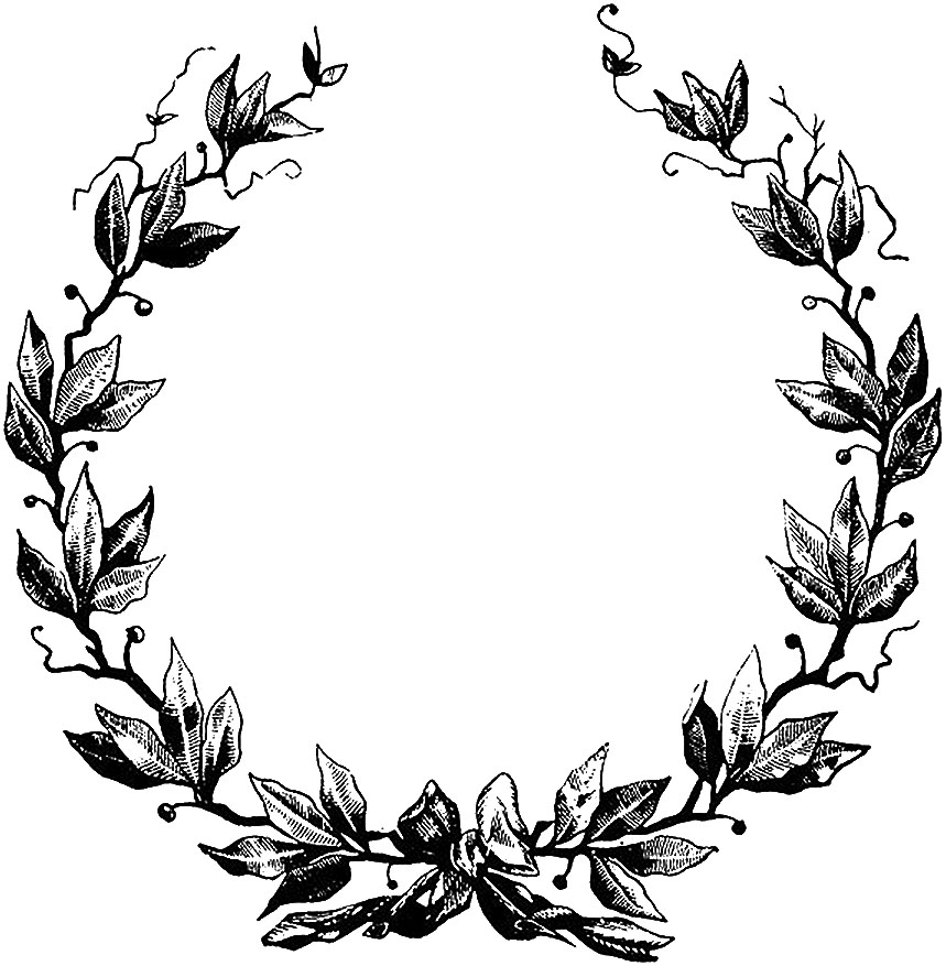 Free Clip Art - Vintage Decorative Frame & Laurel Wreath | Oh So ...
