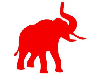 Red elephant clipart