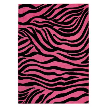 Pink Black And White Zebra Rug - b Wall Decal