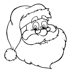 Santa Black And White Clipart