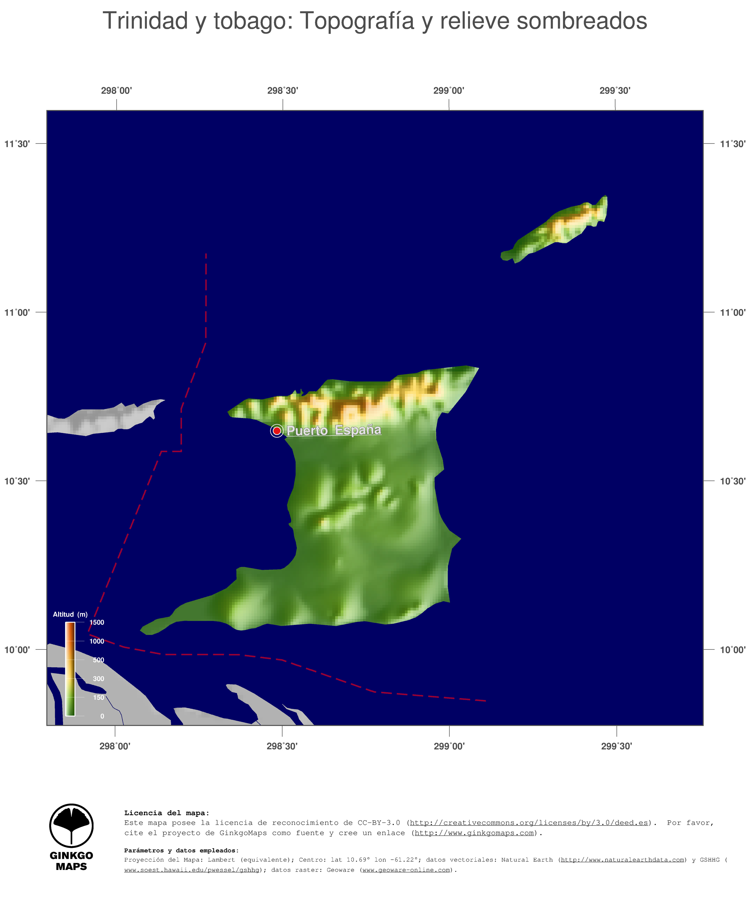 Mapa Trinidad y tobago; mapas colecciÃ³n continente AmÃ©rica del Sur ...