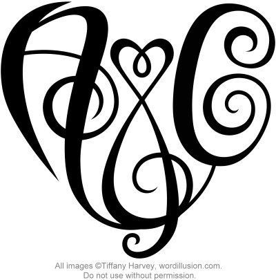Initials, Shape and Heart